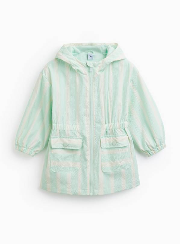 Light Green Seersucker Lightweight Mac 1-2 years